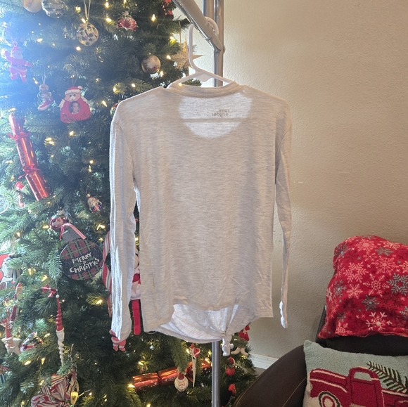 🖤5/$25🐝 Girls Small (6/7)Tie Front Gray Basic Long Sleeve Tee Rumo Ryder EUC - Picture 3 of 3